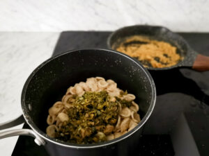 turnip tops pesto pasta