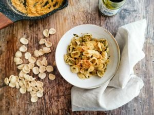 turnip tops pesto pasta