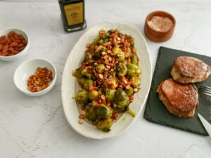 brussels sprouts bacon recipe with Angus beef medallions