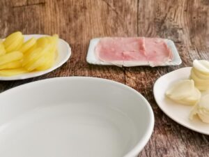 preparing ingredients to make potato dish
