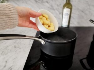 boiling gnocchi in a pot