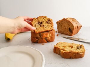 delicious slice of banana bread