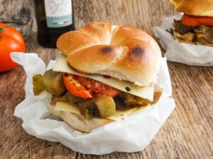 Italian sandwich with aubergines