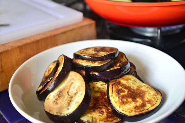 how to make fried aubergines