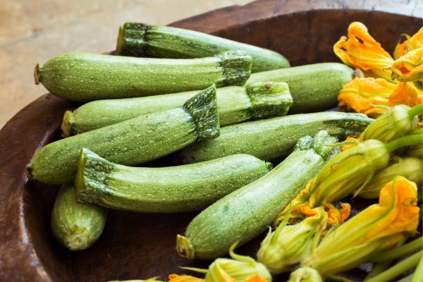 zucchini with flowers