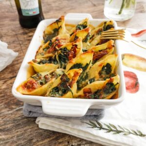 creamed spinach pasta shells conchiglie