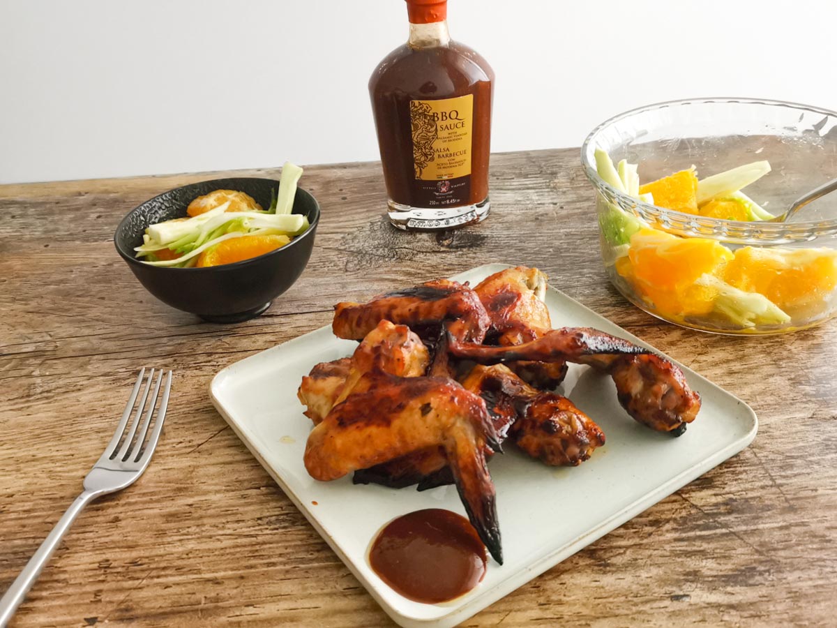 chicken wings with BBQ sauce