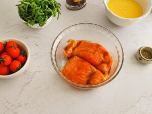 marinated salmon with barbecue sauce