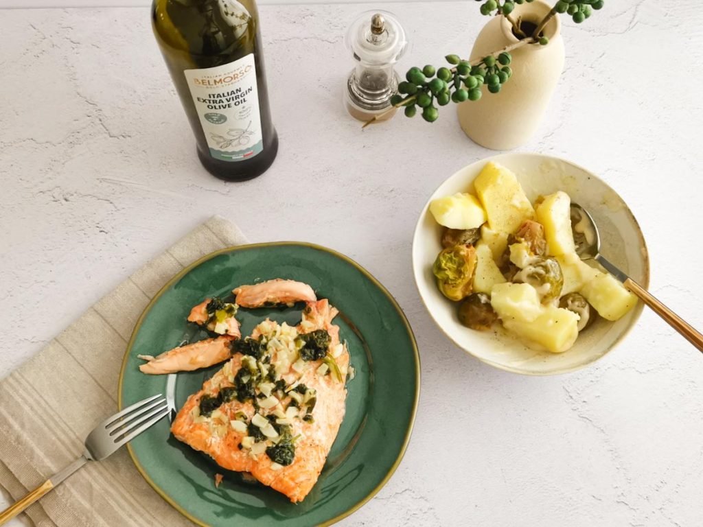Italian poached salmon