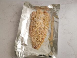 parmesan crusted perch before baking