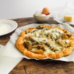 puff pastry pizza with artichokes