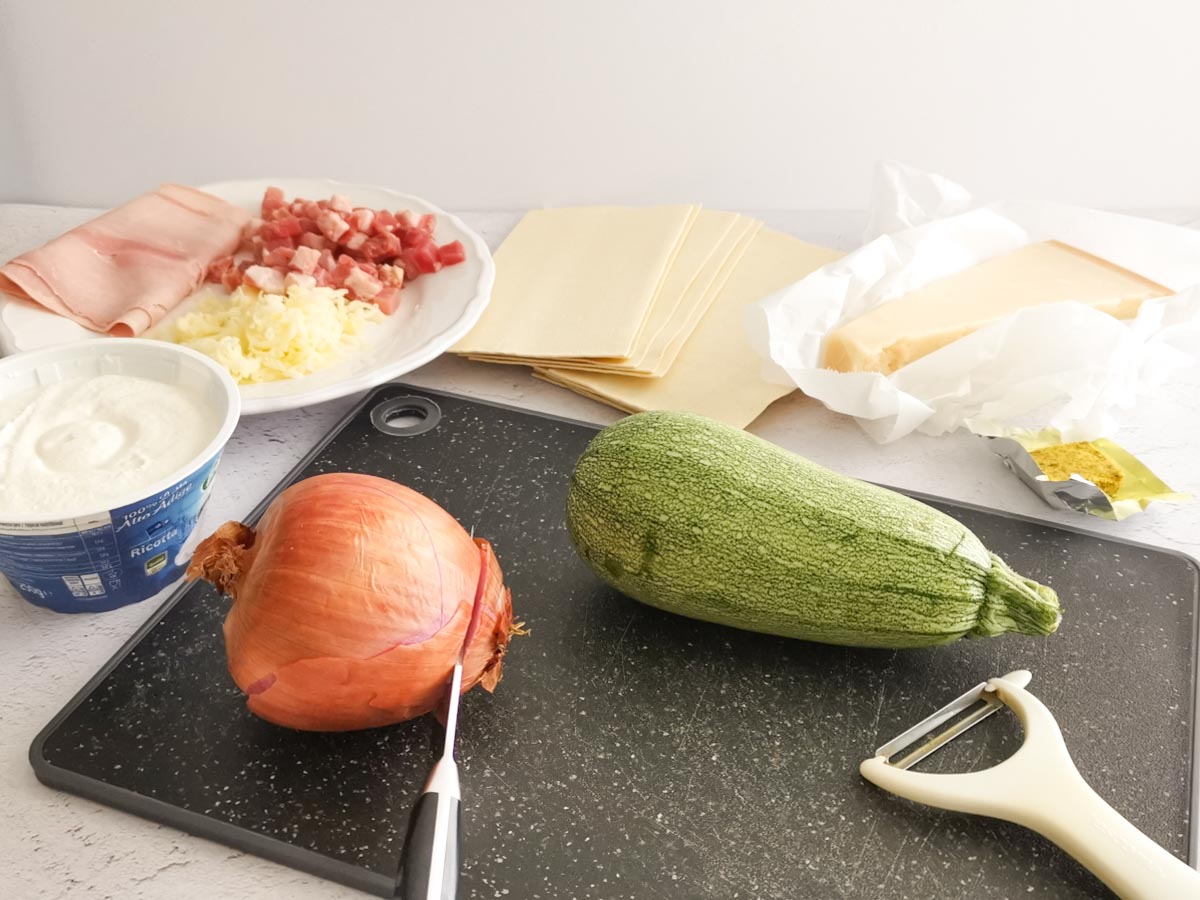 Ingredients for ricotta lasagne