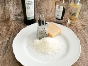 grating parmesan cheese