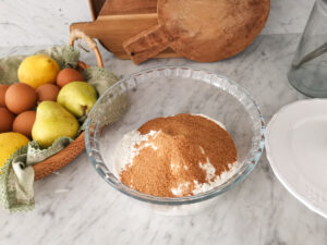 dry ingredients for pear and ricotta tart