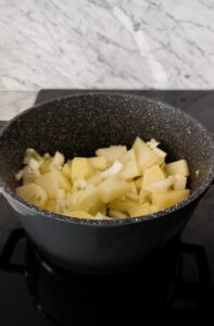 sauteing potatoes and onions