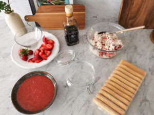 ingredients for strawberry tiramisu with ricotta (2)