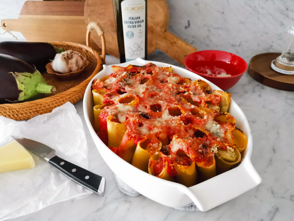 Sicilian stuffed baked paccheri