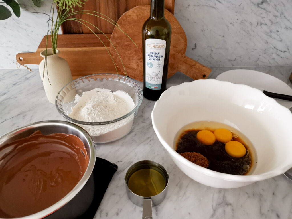 Italian chocolate cake with olive oil