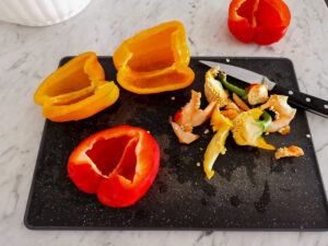 roasted peppers in olive oil and garlic