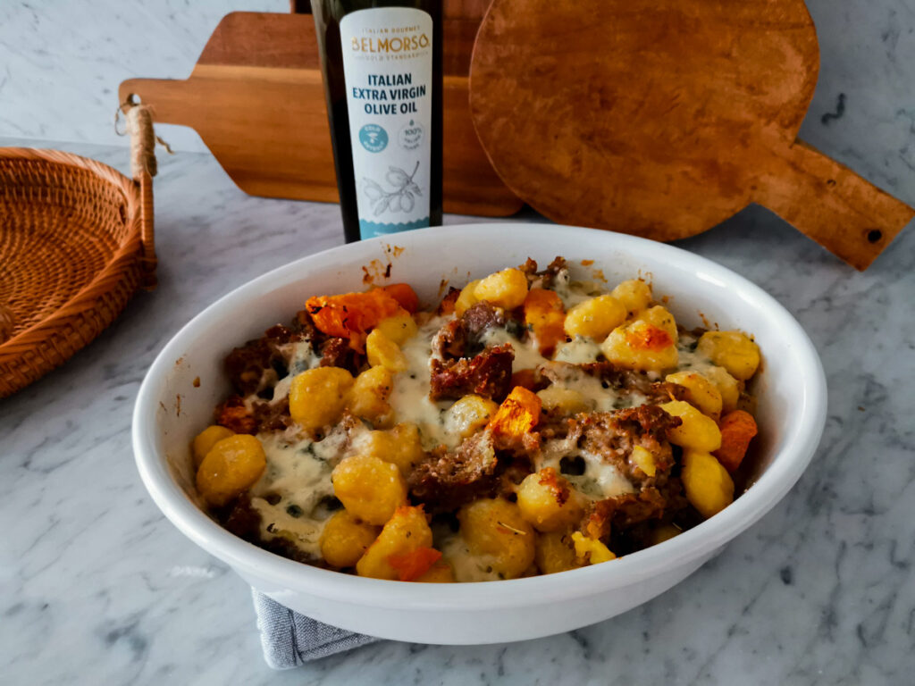 baked pumpkin gnocchi with sausage 