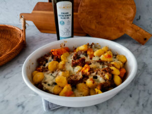 baked pumpkin gnocchi with sausage