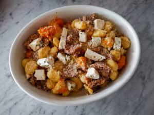 baked pumpkin gnocchi with sausage