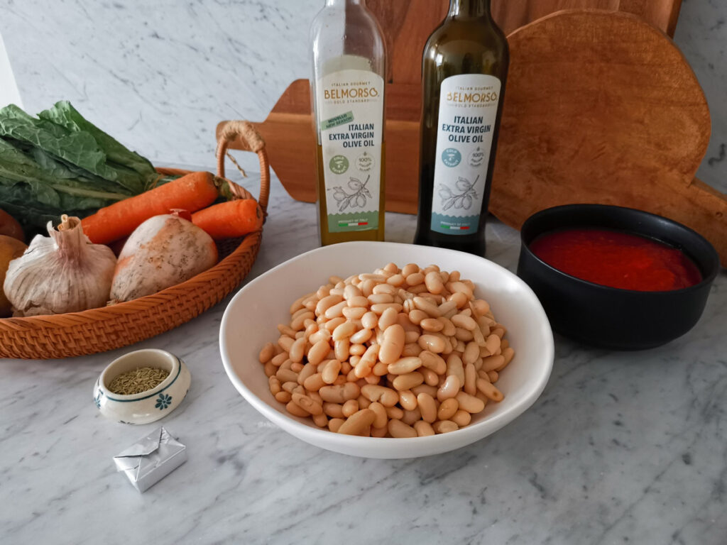 ingredients for Ribollita soup from Tuscany