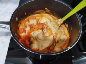 chickpea pasta soup with sausage