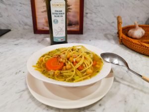 Sicilian chickpea and broccoli soup