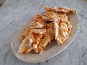 Salted caramel protein yogurt bark