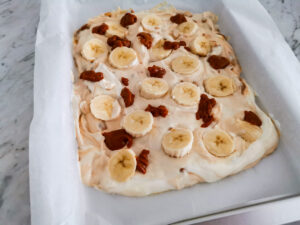 Salted caramel protein yogurt bark