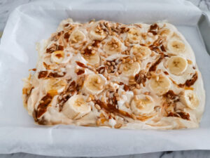 Salted caramel protein yogurt bark