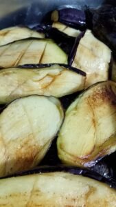 stuffed aubergines with tomato sauce