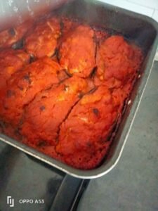 stuffed aubergines with tomato sauce