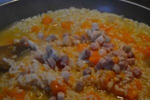 pumpkin risotto with bacon